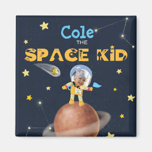 👨‍🚀 Astronaut cute Space theme Custom Photo Name Magnet