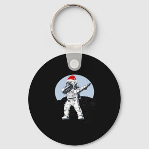 Astronaut Dab On The Moon Space Christmas Graphic Keychain