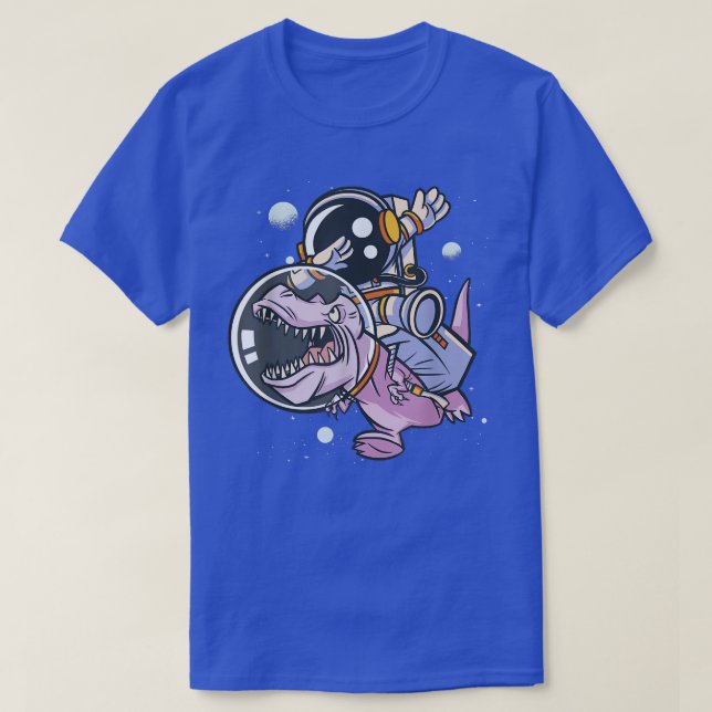 Astronaut Dabbing On Tyrannosaurus Rex Dinosaur Fu T-Shirt (Design Front)