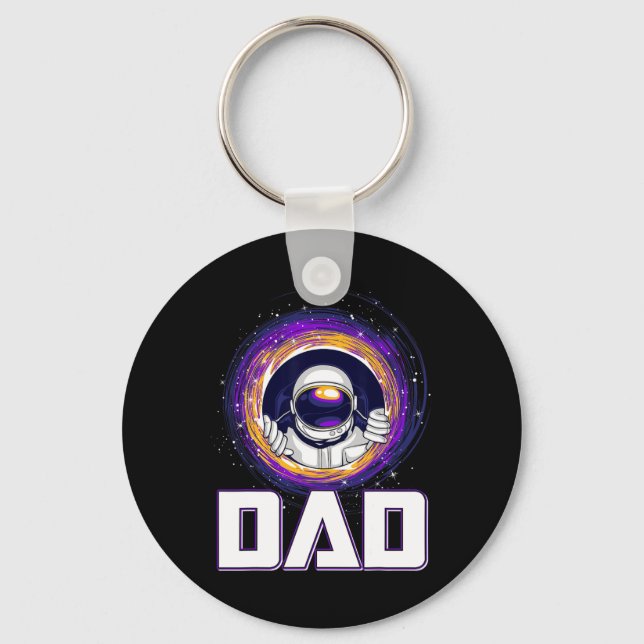 Astronaut Dad Outer Space Galaxy Lover Fathers Day Keychain (Front)