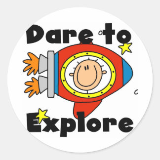 Astronaut Dare to Explore Tshirts and Gifts Classic Round Sticker