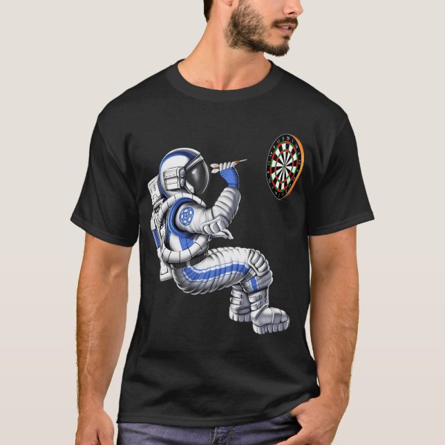 Astronaut Darts Player T-Shirt (Front)