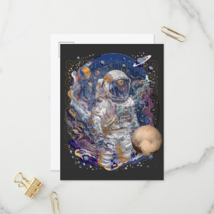 Astronaut design invitation postcard
