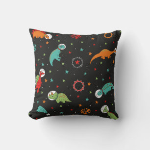 Astronaut Dinosaur in Space  Throw Pillow