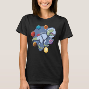 Astronaut Dinosaur In Space Travel Galaxy Dinosaur T-Shirt