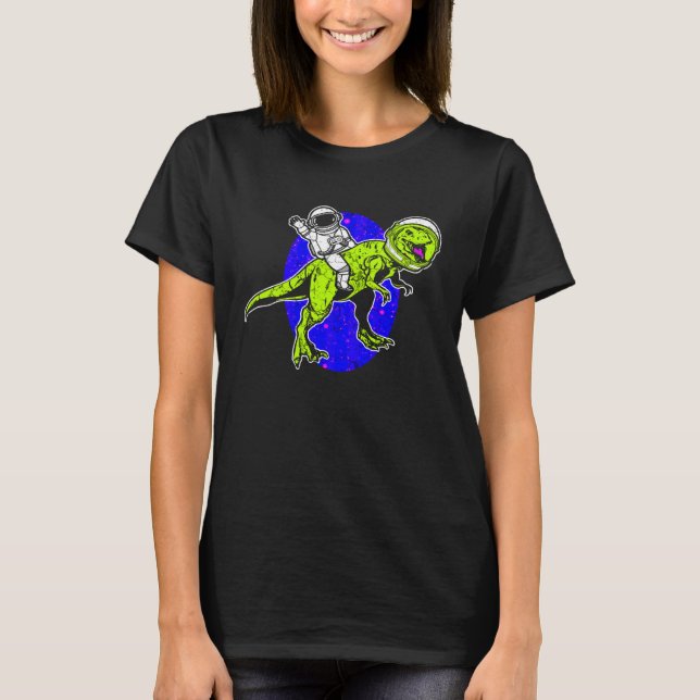Astronaut Dinosaur Science Fiction Space Travel T-Shirt (Front)