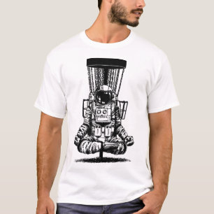 Astronaut Disc Golf Yoga Sket  T-Shirt
