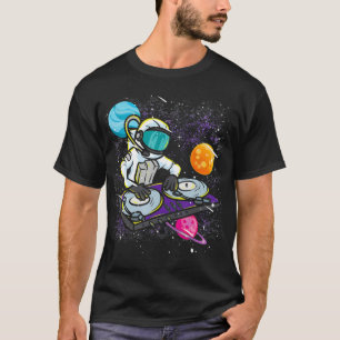 Astronaut DJ In A Space Suit Playing Music Stars T-Shirt