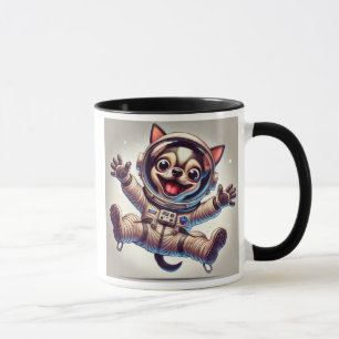 Astronaut dog on space mission. mug