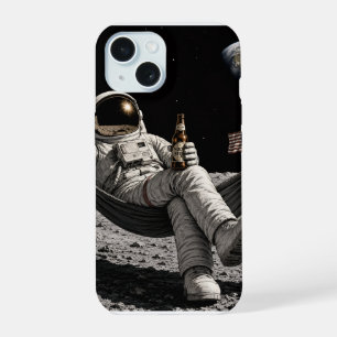 Astronaut drinking beer iPhone 15 case