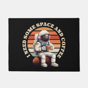 Astronaut Drinking Coffee Doormat