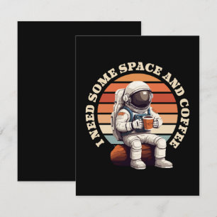 Astronaut Drinking Coffee Enclosure Card