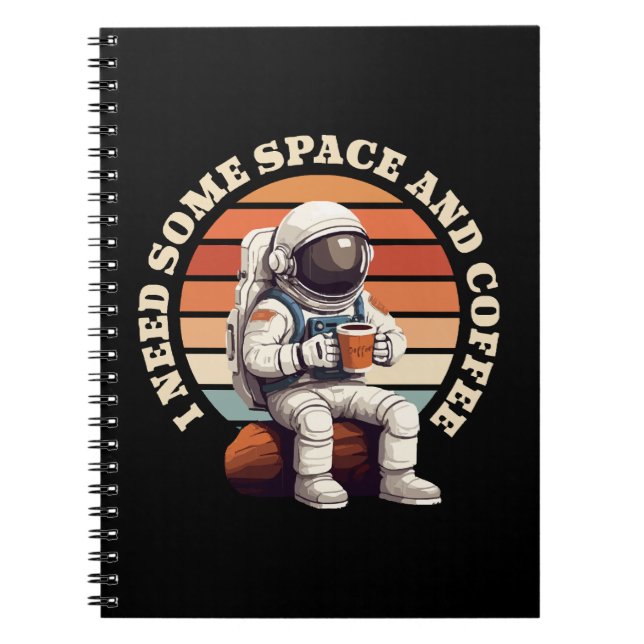 Astronaut Drinking Coffee Notebook (Front)