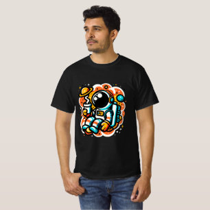 Astronaut Drinking Coffee - Outer Space Caffeine T-Shirt