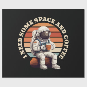 Astronaut Drinking Coffee Wrapping Paper