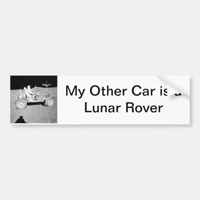 Astronaut driving Lunar Lander on the Moon Bumper Sticker (Front)