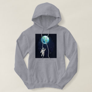 Astronaut Earth Balloon Graphic T-Shirt Hoodie