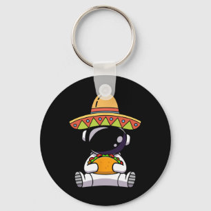 Astronaut Eating Tacos Funny Cinco De Mayo Space M Keychain