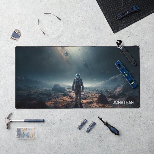 Astronaut Explorez Planètes Espace Voyage Galaxie (Poste de travail)