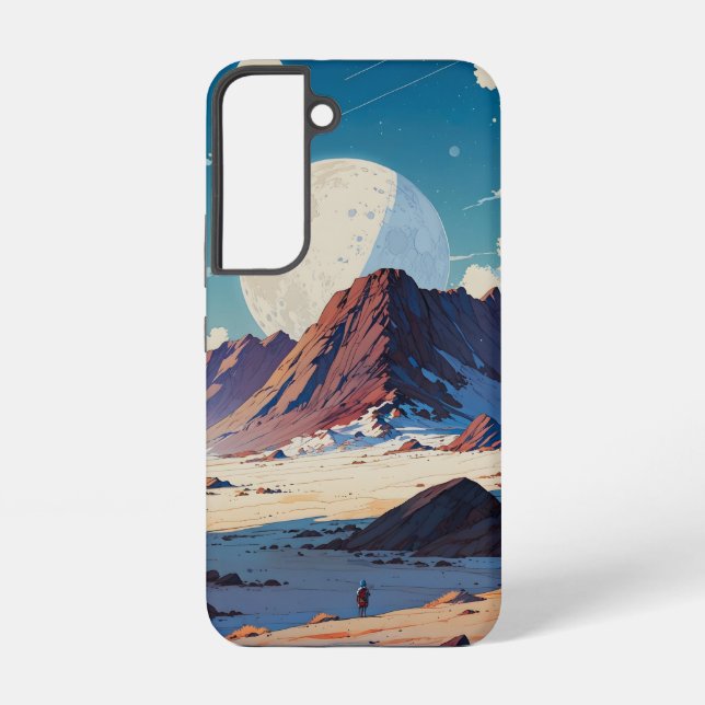 Astronaut Exploring a Vast Alien Desert under Twin Samsung Galaxy S22 Case (Back)