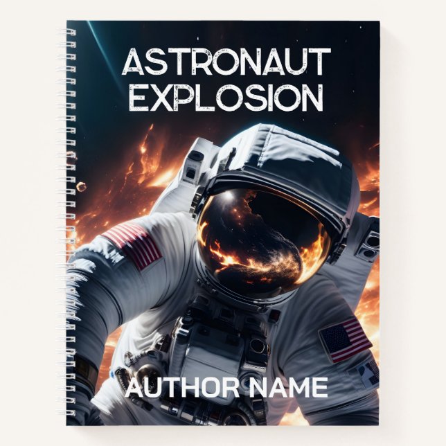 Astronaut Explosion Book Cover Notebook (Front)