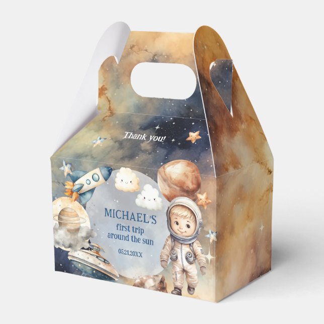 Astronaut First Trip Around The Sun Favour Box (Front Side)