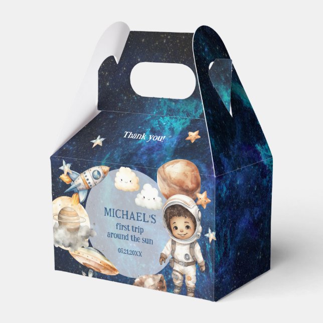 Astronaut First Trip Around The Sun Favour Box (Front Side)