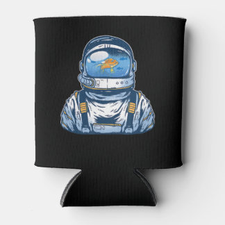 Astronaut Fishbowl Helmet Goldfish Spaceman Suit Can Cooler