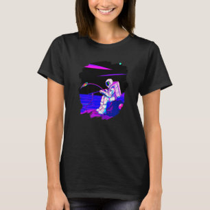 Astronaut Fishing Boat Space Ocean Lake Cool Fish T-Shirt