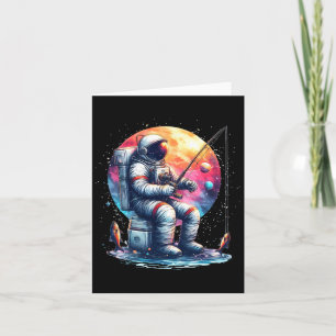 Astronaut Fishing In Space Boys Girls Kids Astrona Card