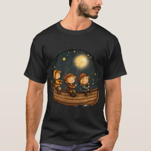 Astronaut Fishing Twinkling Star T-Shirt