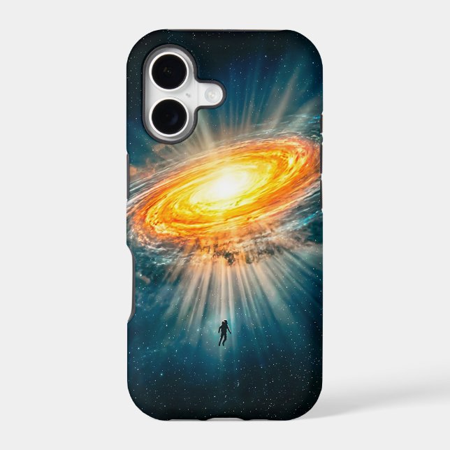 Astronaut Floating Golden Galaxy Space Sci-Fi (Back)