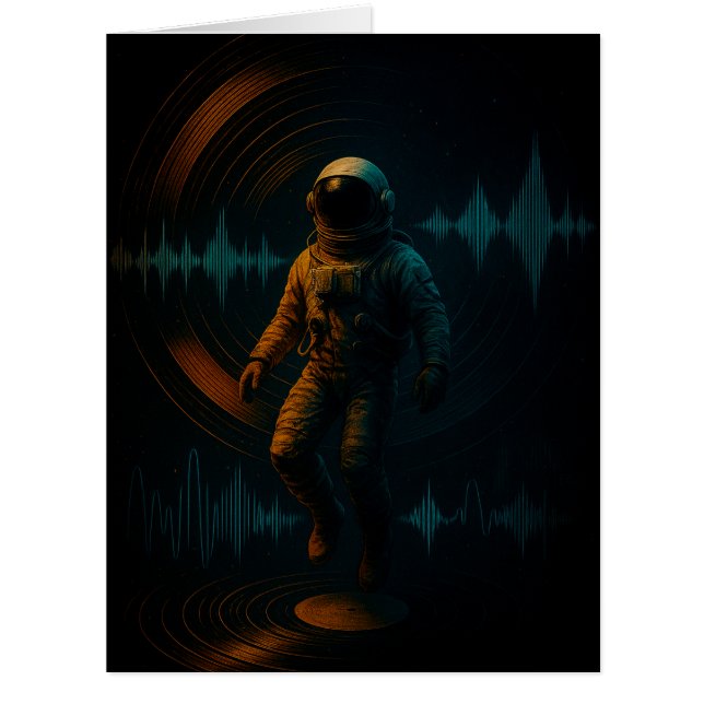 Astronaut Floating in Glitchwave Sound Art (Front)