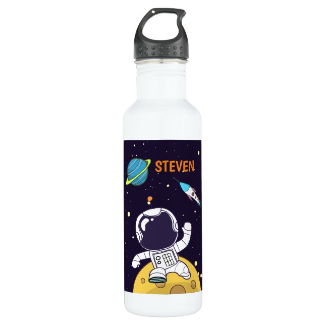 Astronaut Floating in Outer Space 710 Ml Water Bottle (Front)