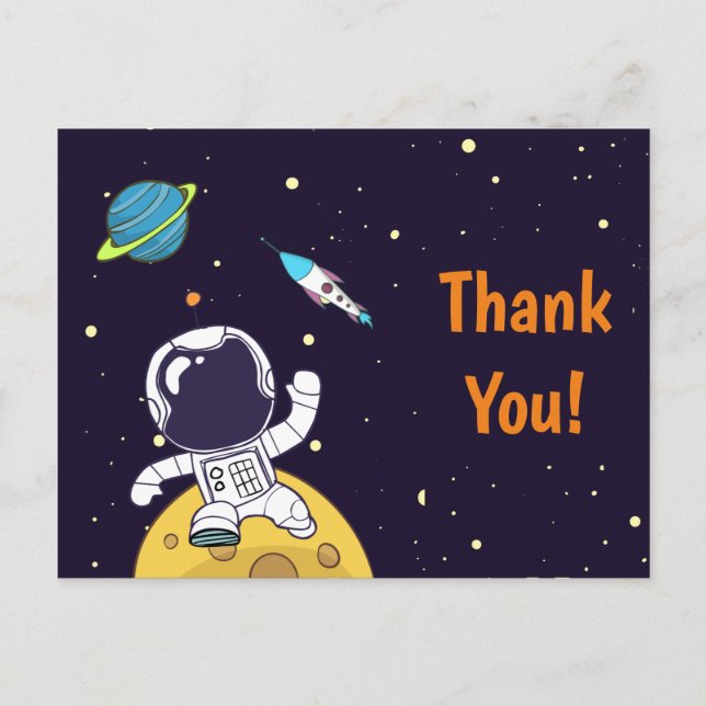 Astronaut Floating in Outer Space Postcard (Front)