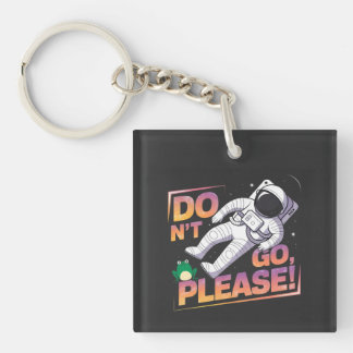 Astronaut Floating in Space Cosmic Adventure Keychain