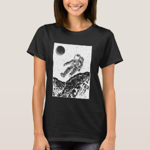 Astronaut Floating in Space Sci-Fi Aesthetic Galax T-Shirt