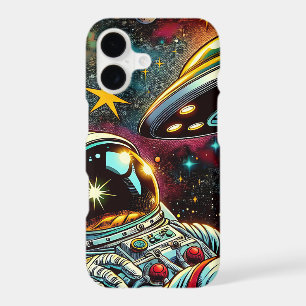 Astronaut Floating in Space with a UFO Ai Art