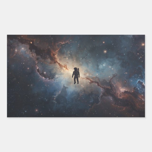 astronaut floating through the vastness of space sticker (Front)