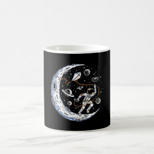 Astronaut Flying a Kite on the Moon Coffee Mug