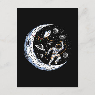 Astronaut Flying a Kite on the Moon Enclosure Card