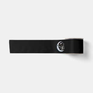 Astronaut Flying a Kite on the Moon Satin Ribbon