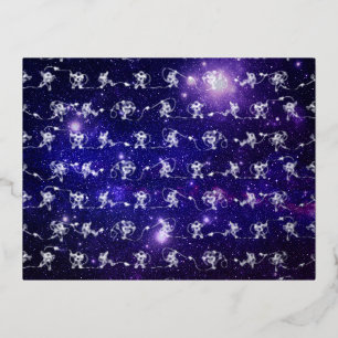 Astronaut Foil Holiday Postcard