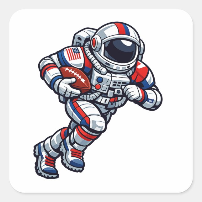 Astronaut Football Square Sticker (Front)