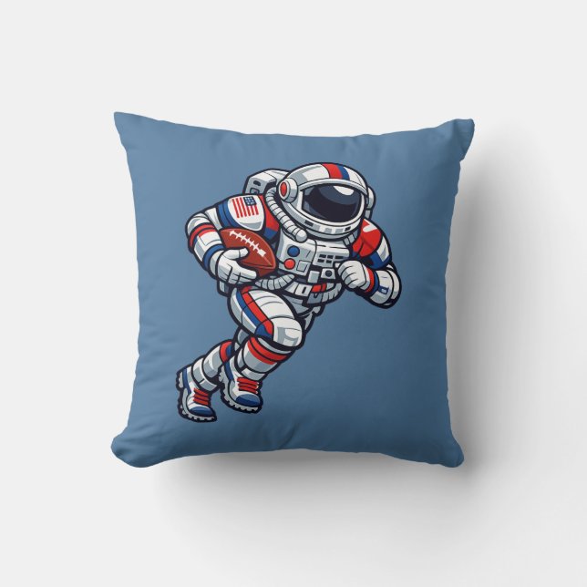 Astronaut Football Throw Pillow (Front)