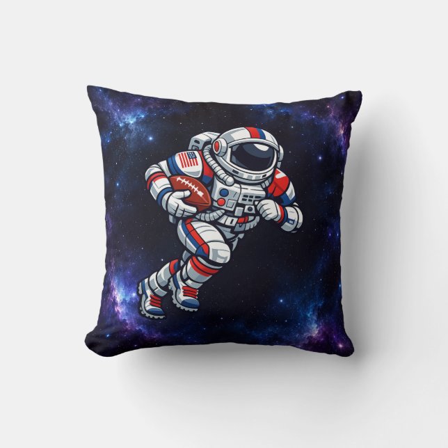 Astronaut Football Throw Pillow (Front)