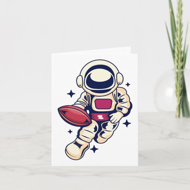 Astronaut Footll Space Sport Fun Cool Fall  Card (Front)