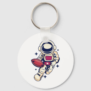Astronaut Footll Space Sport Fun Cool Fall Keychain