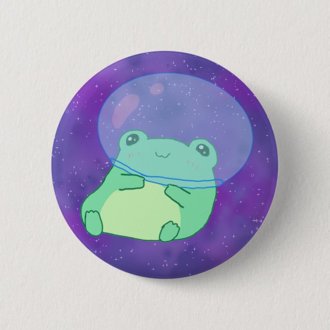 Astronaut Frog 2 Inch Round Button (Front)