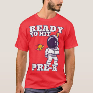 Astronaut Funny Prek Baseball First Day Of Prekind T-Shirt